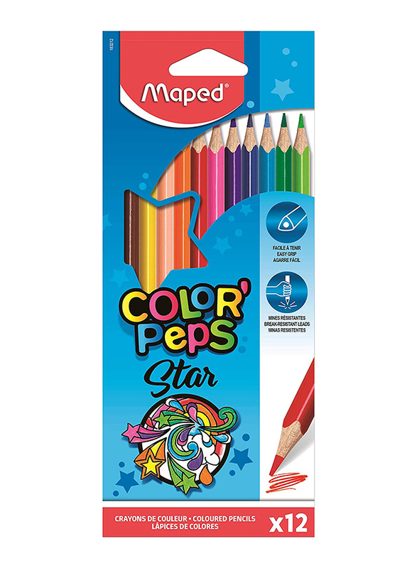 Maped 12-Piece Color'Peps Colored Pencils Set, 183212ZV, Multicolor