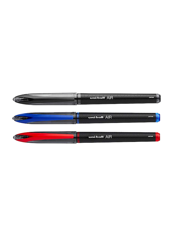 Uniball 3-Piece Air Bold Ink Rollerball Pen Set, 0.7mm, 1927595, Blue/Black/Red