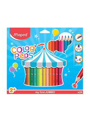Maped 24-Piece Color'Peps Early Age Colour Pencil Set In Cardboard Case, 834013, Multicolor