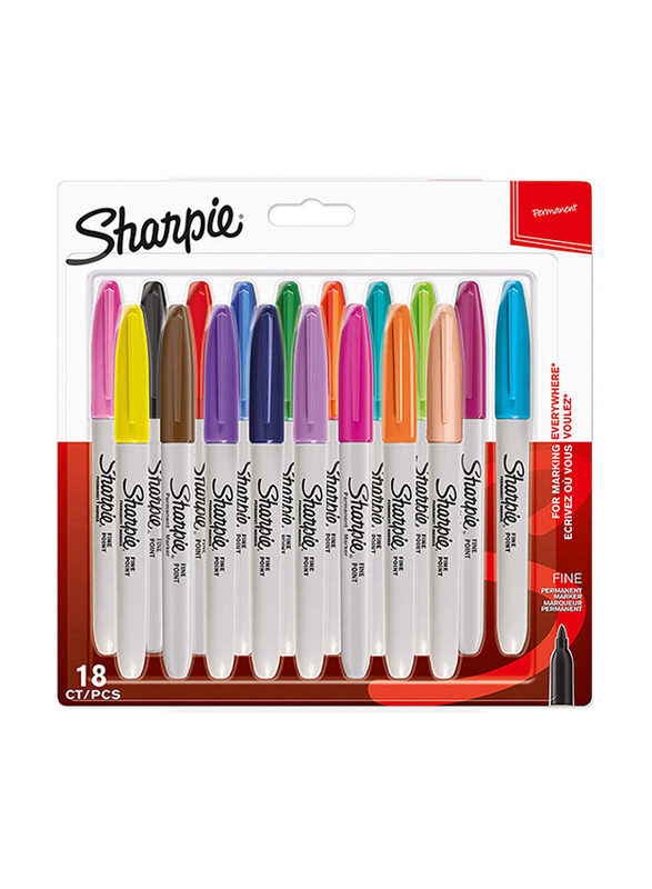 

Sharpie Fine Permanent Marker, 18 Pieces, Multicolour