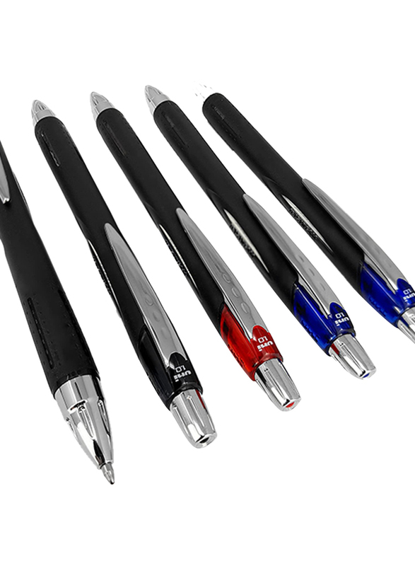 Uniball 5-Piece Jetstream Retractable Rollerball Pen Set, 1.0mm, SXN-210, Blue/Black/Red