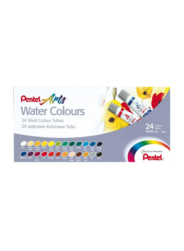 Pentel Arts Water Colors, 24 Pieces, Multicolor