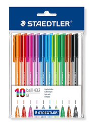 Staedtler 432 Ballpoint Pens, 10-Pieces, Multicolor