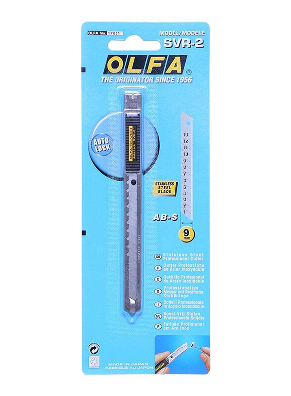 

Olfa Auto Lock Utility Stainless Steel Body Knife with Blade Snapper, OL-SVR-2, Silver