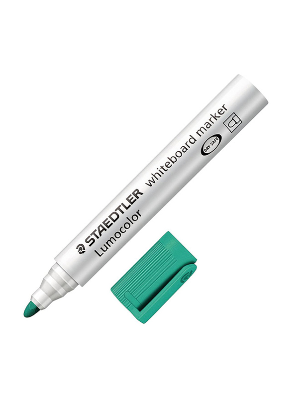 Staedtler Lumocolor 351-5 Whiteboard Markers with Round Tip, 10-Pieces, Green