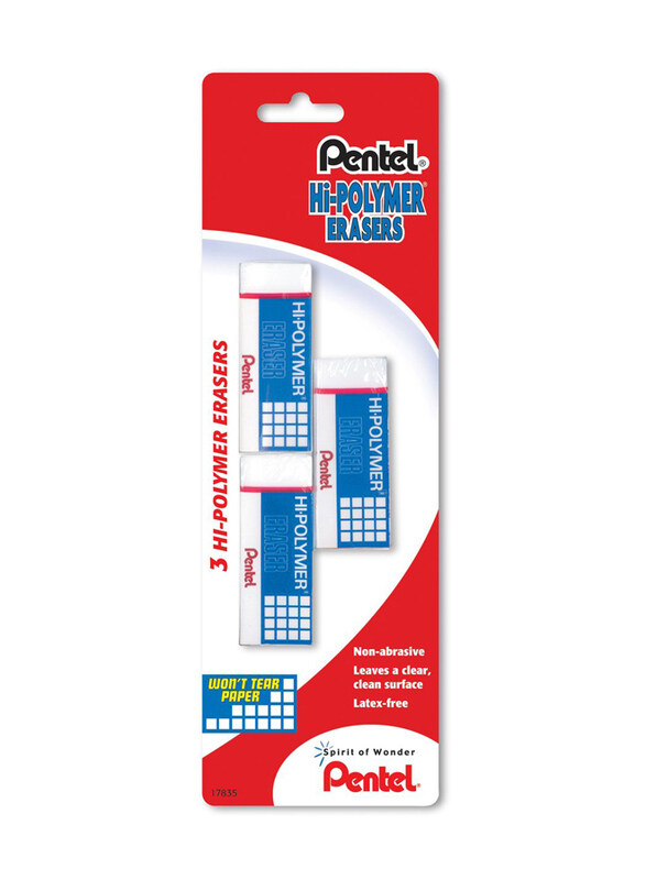 

Pentel 3-Piece Hi-Polymer Small Erasers Set, White