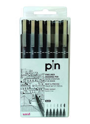 Uniball 6-Piece Uni Pin Fine Liner Pen Set, Black