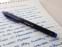 Uniball 4-Piece Air Micro Rollerball Pen Set, 0.5mm, 188M, Blue