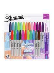 Sharpie Fine Electro Pop Permanent Marker, 24 Pieces, Multicolour