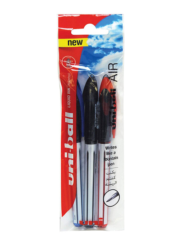 

Uniball 3-Piece Air Broad Rollerball Pen Set, 0.7mm, Blue/Black/Red