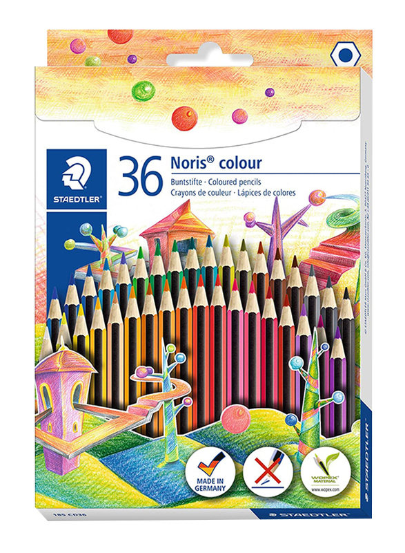 Staedtler Noris Color 185 C12 Colored Pencils, 36-Pieces, Multicolor