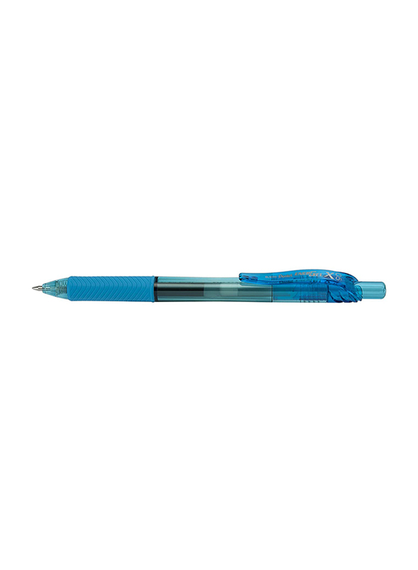 Pentel 12-Piece EnerGel-X Retractable Gel Pen Set, 0.5mm, Sky Blue