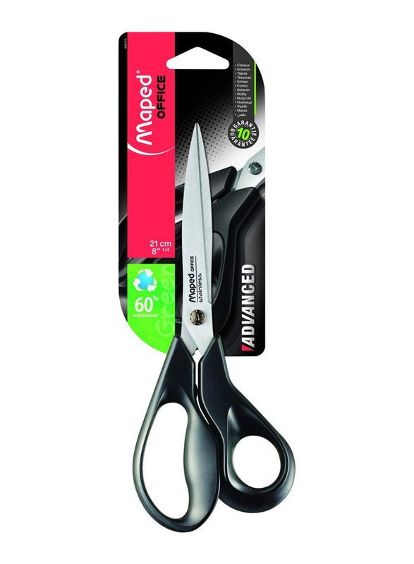 Maped 8.25-inch Eco-Friendly Recycled Scissors, 499110, Black