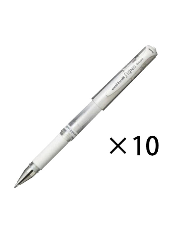 

Uniball 10-Piece Impact Bold Point Gel Pen Set, 1.0mm, UM-153, White