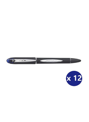 Uniball 12-Piece Jetstream SX210 Rollerball Pen Set with Rubber Grip, 1.0mm, 9008001, Blue