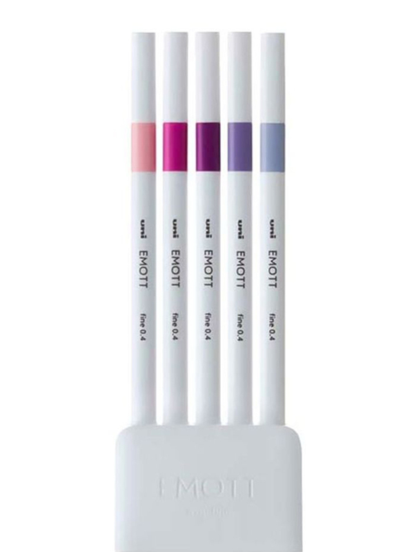 Uniball 5-Piece Emott Ever Floral Color Fineliner Pen Set, 0.4mm, Multicolor
