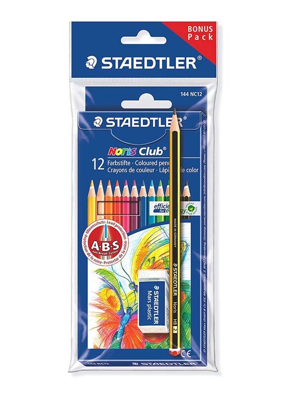 

Staedtler StaEDT Perfumeler 12-Piece Noris 61 Set 6 Pencil Colors with HB Pencil & Eraser, Multicolor