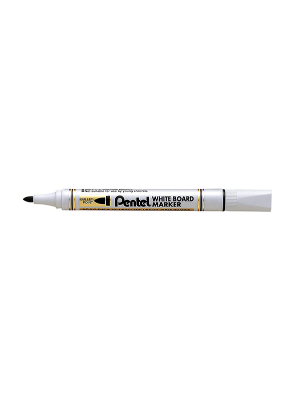 Pentel 12-Piece Bullet Tip White Board Marker Set, 4.2mm, Black