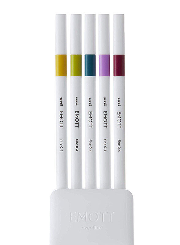 

Uniball 5-Piece Emott Ever Retro Color Fineliner Pen Set, 0.4mm, Multicolor