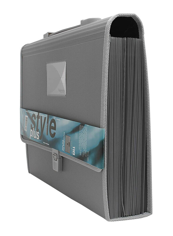 Foldermate Expanding File Case with Handle, Grey