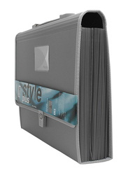 Foldermate Expanding File Case with Handle, Grey