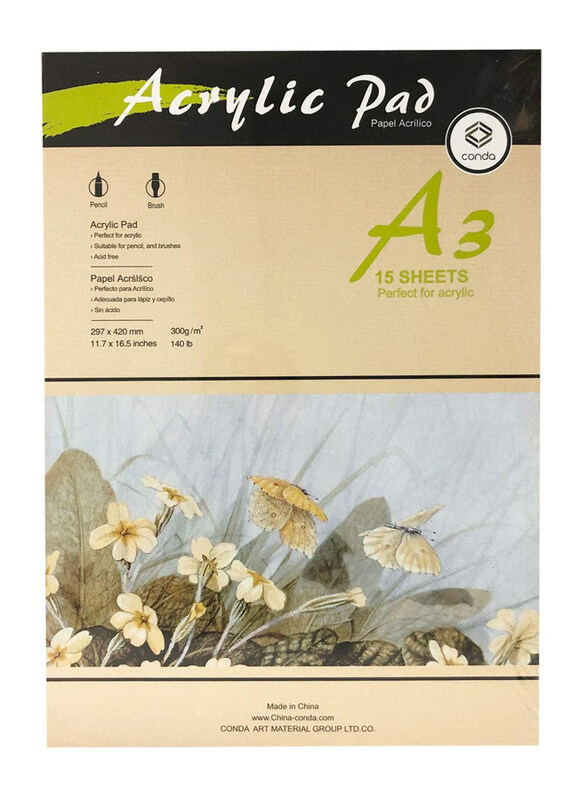 

Conda Acrylic Painting Pad, 300gsm, A3 Size, 15 Sheets, White