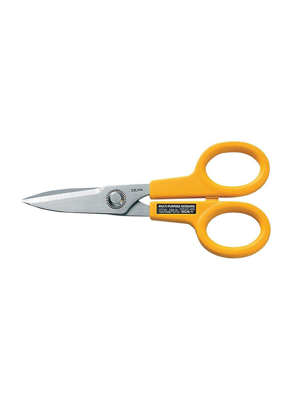 

Olfa Serrated Edge Stainless Steel Scissor, OL-SCS-1, Silver/Yellow