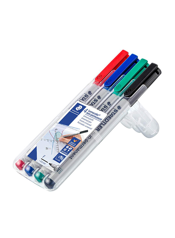 Staedtler Lumocolor Non-Permanent 316 WP4 Universal Pens, F, 4 Pieces, Multicolor