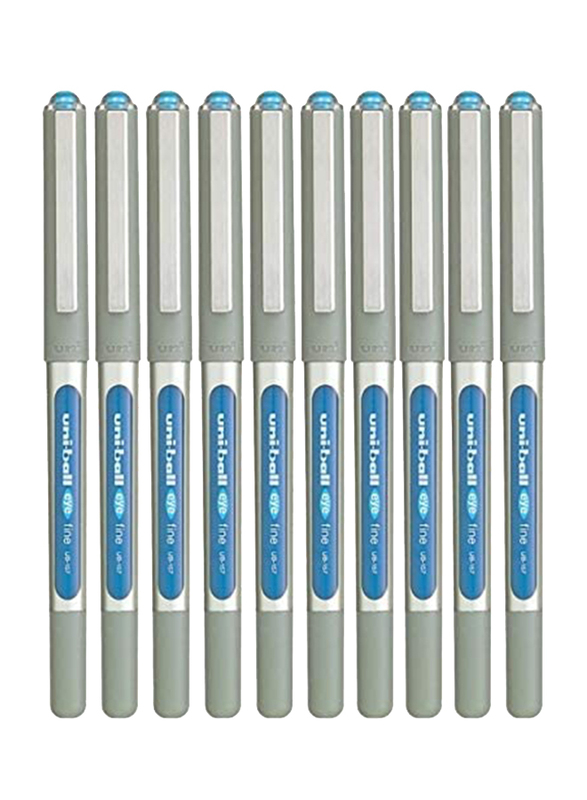 Uniball 12-Piece Eye Fine Rollerball Pen Set, 0.7mm, UB-157, Blue