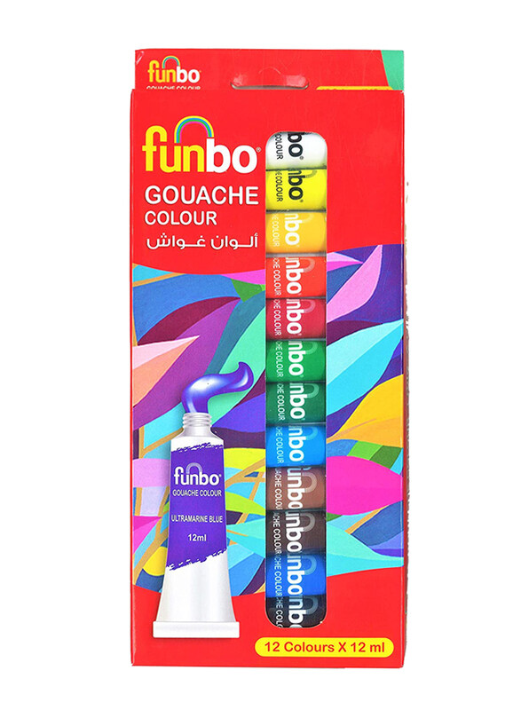 Funbo Gouache Color Tube Set, 12 x 12ml, Multicolor