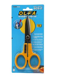 Olfa 7-Inch Serrated Edge Scissor, Scs-2, Silver/Yellow