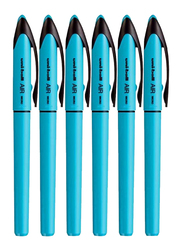 Uniball 6-Piece Air Micro Fine Rollerball Pen Set with Light Blue Barrel, 0.5mm, Blue