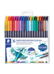 Staedtler 3001 TB36 Double Ended Watercolor Brush Pens, 36-Pieces, Multicolor