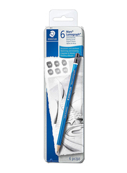 Staedtler 6-Piece Mars Lumograph Graphite Drawing Pencil Set, 100G6, Black