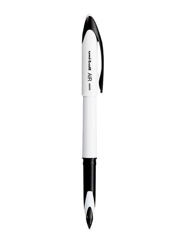 Uniball 6-Piece Air Micro Fine Rollerball Pen Set with Barrel, 0.5mm, White