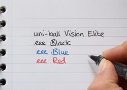 Uniball 12-Piece Vision Elite Medium Refillable Rollerball Pen Set, 0.8mm, UB-200, Blue