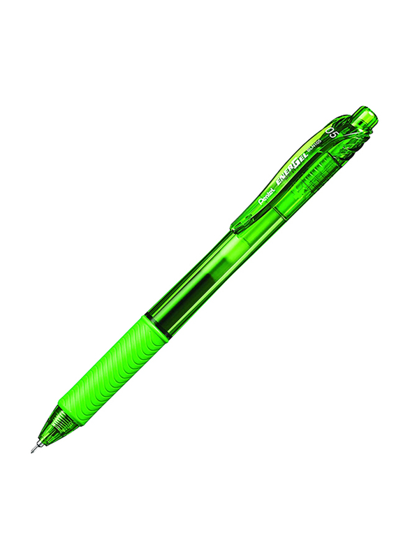 Pentel 12-Piece EnerGel-X Retractable Gel Pen Set, 0.5mm, Lime Green