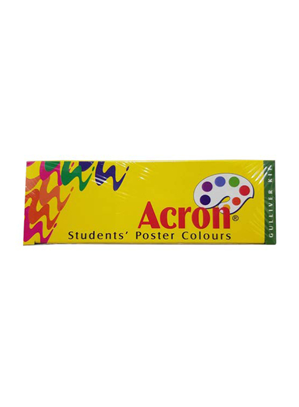 Acron Pidilite Students Poster Colors Gulliver Kit, 12 Pieces x 10ml, PI-APG010-12C, Multicolor