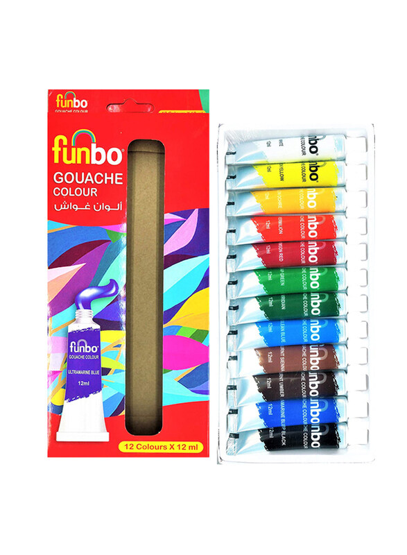 Funbo Gouache Color Tube Set, 12 x 12ml, Multicolor