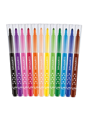 Maped 12-Piece Color'Peps Long Life Fiber-Tip Sketch Pens in Cardboard Case, Multicolor