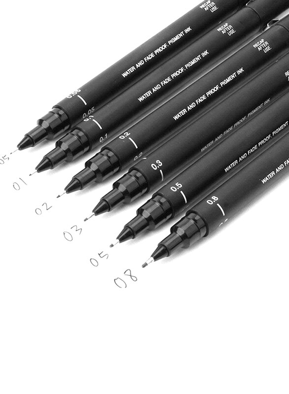 

Uniball 6-Piece Fineliner Drawing Pen Set, Assorted Tip Sizes, Black