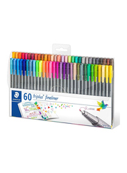 Staedtler Triples Fineliner 323 and 338 Pens, 60-Pieces, Multicolor