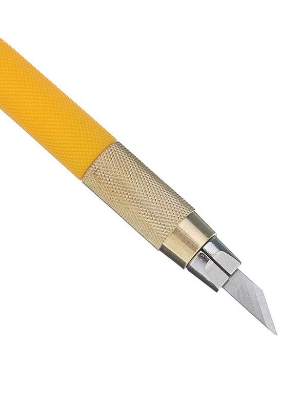 Olfa Rubber Wood Carving Tool with 30 Replaceable Blades, 160 x 9mm, OL-AK-5, Yellow