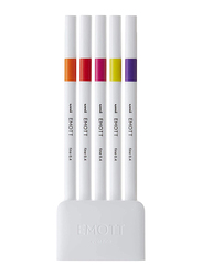 Uniball 5-Piece Emott Ever Passion Color Fineliner Pen Set, 0.4mm, Multicolor