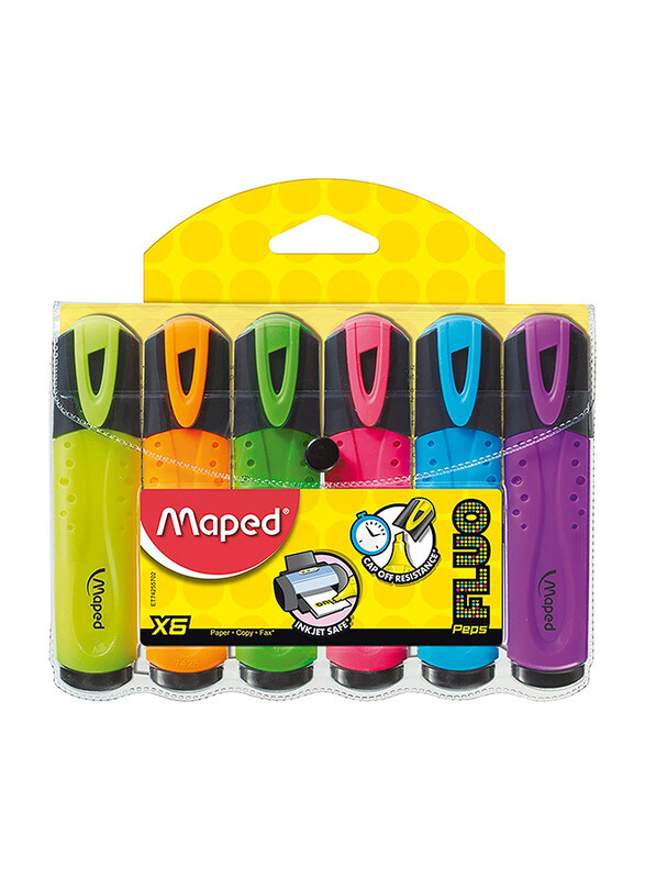 

Maped 6-Piece Fluo Peps Classic Highlighters Set, 742557, Multicolor