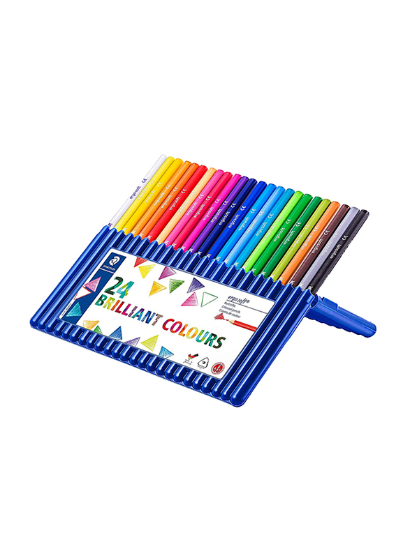 Staedtler Ergosoft 157Sb24 Pencils with Stand-Up Easel Case, 24 Pieces, Multicolor