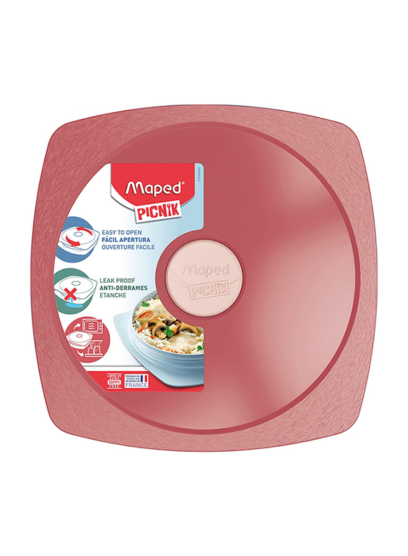 Maped 8-inch Picnik Concept Adult Leakproof Lunch Plate, 870202, Red