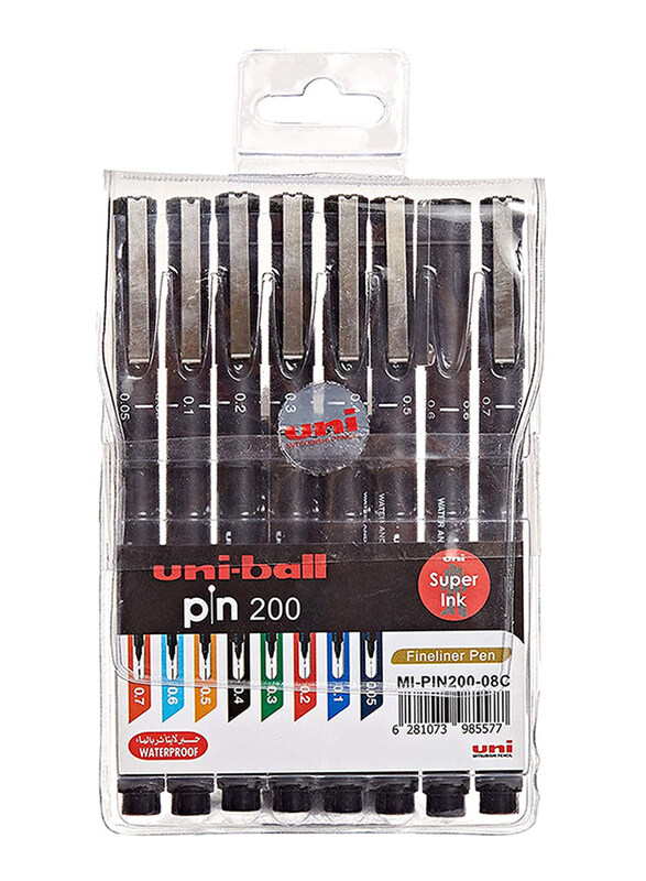 

Uniball 8-Piece Pin-200 Fine Liner Pens, Black