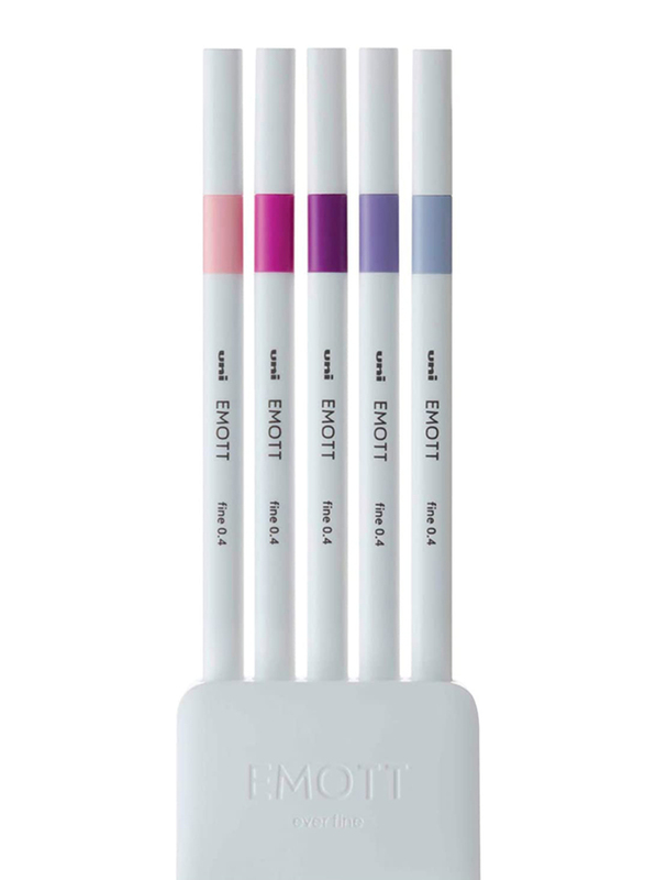 Uniball 5-Piece Emott Ever Floral Color Fineliner Pen Set, 0.4mm, Multicolor