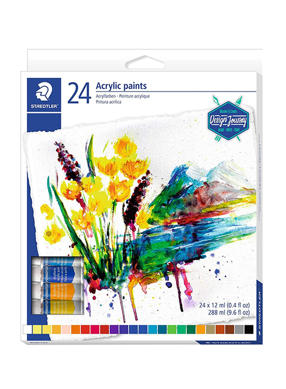 Staedtler Karat Acrylic Paint Tube, 24 Pieces x 12ml, 8500 C24, Multicolor